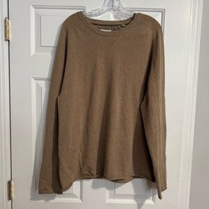 Billy Reid Tan Long Sleeve Shirt with leather elbow patches